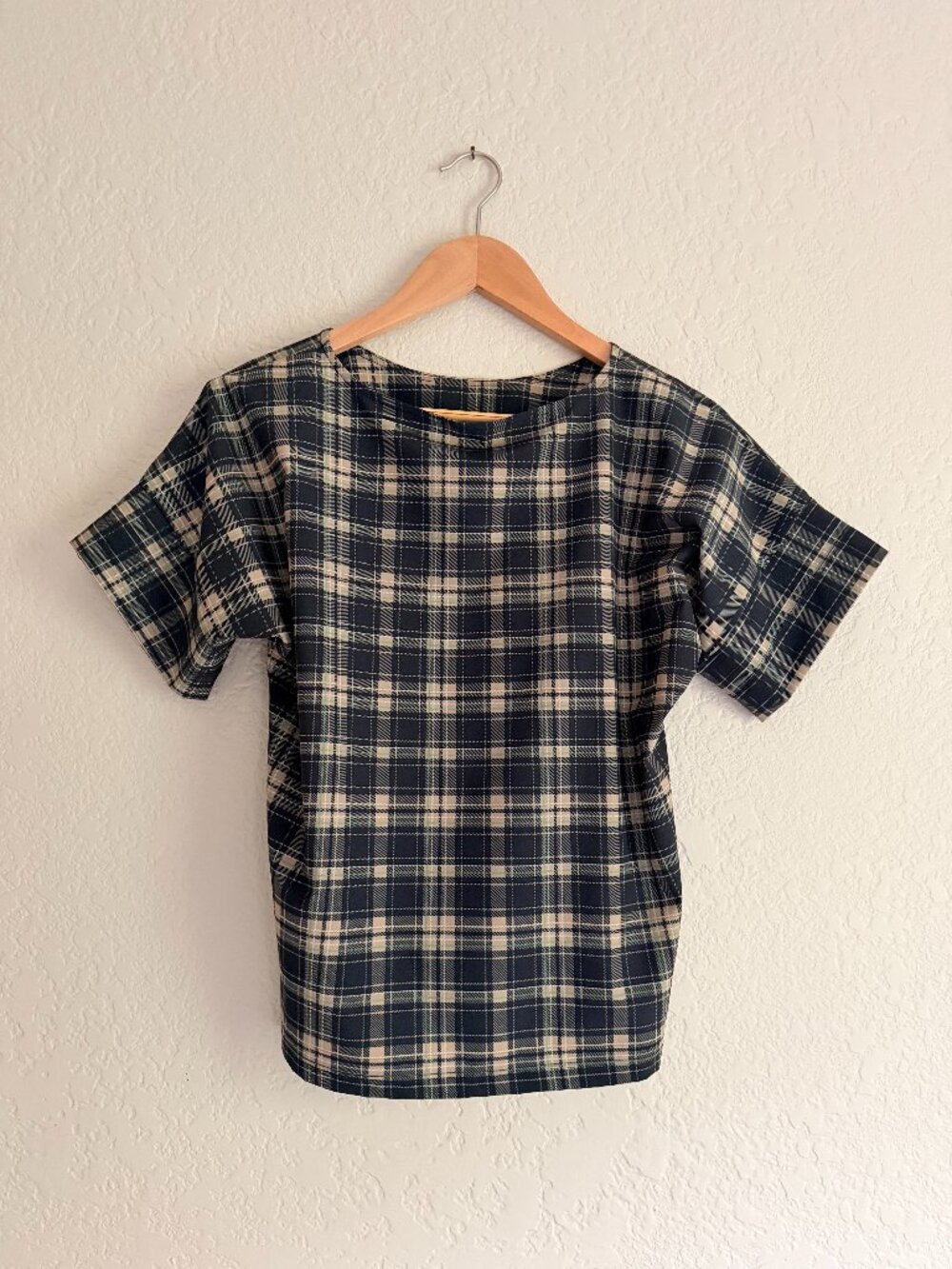 Albion Fit Boss Tee Blue/Green Plaid Short Sleeve